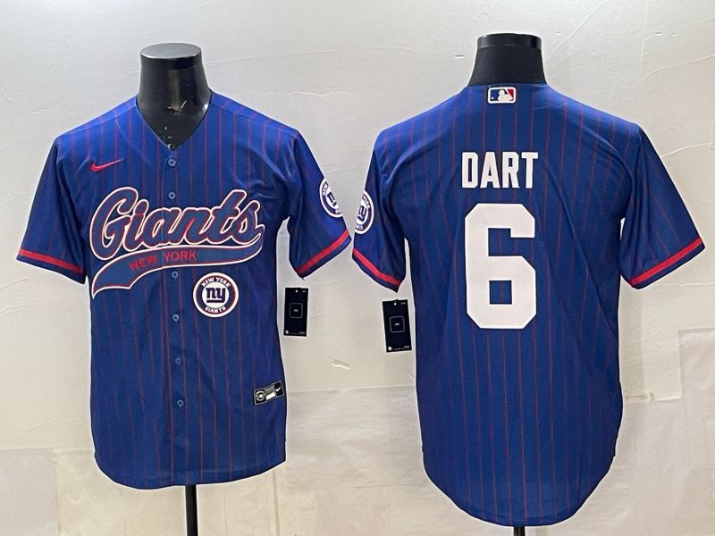 Men 2025 New York Giants #6 Dart Blue Joint Name Nike Limited NFL Jersey 014